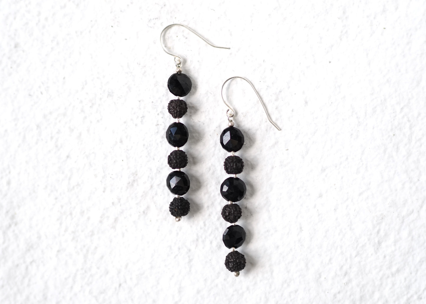 -Black tourmaline・Black Rudraksha- hooks