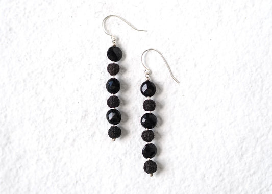 -Black tourmaline・Black Rudraksha- hooks
