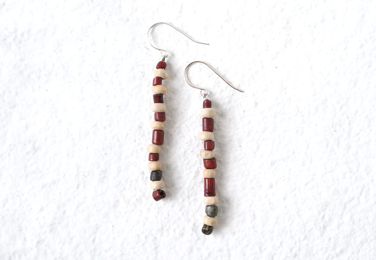 -Tribal beads・Tulsi beads- long line_hooks