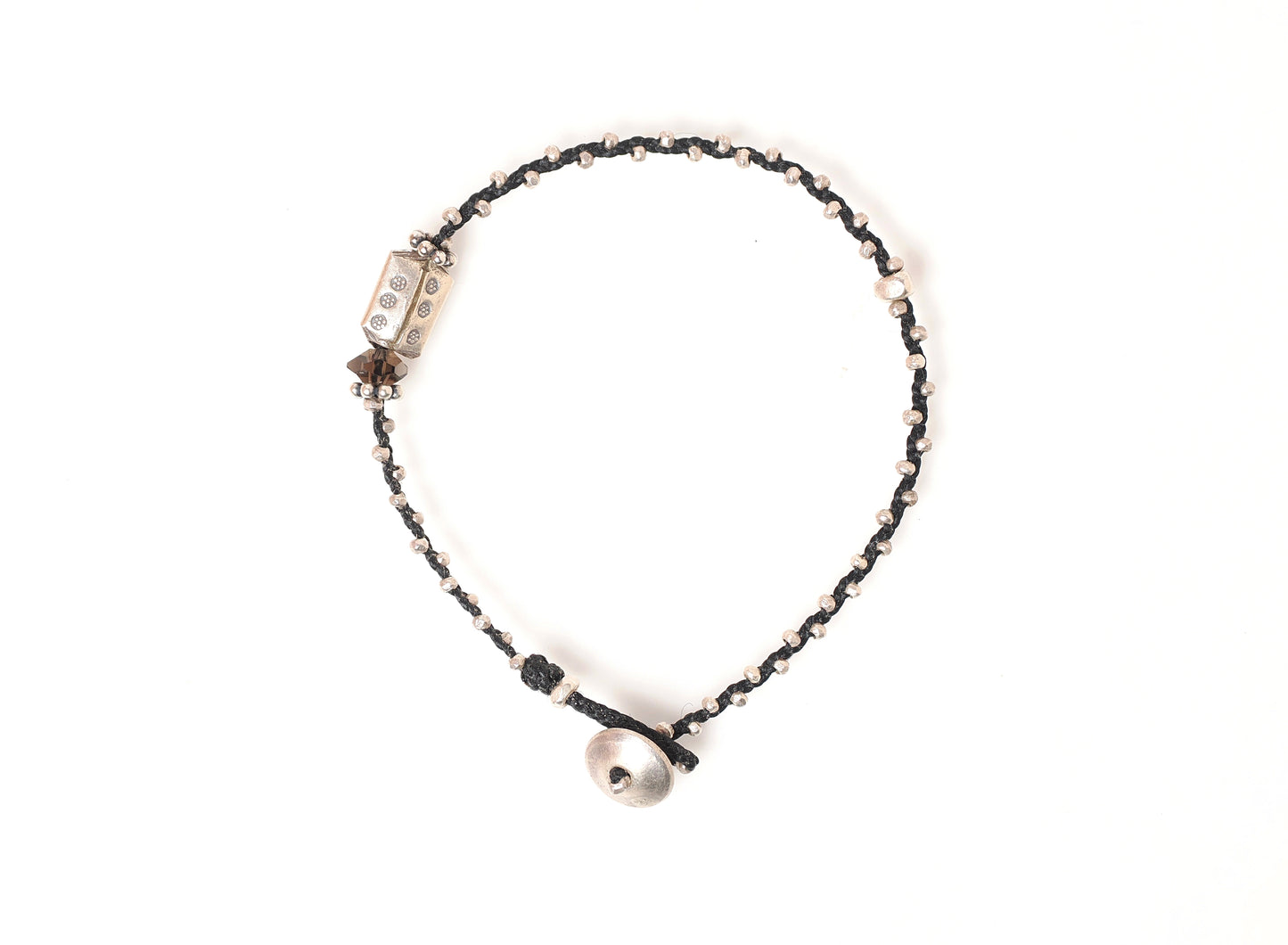 -Karensilver・Smoky quartz- braid