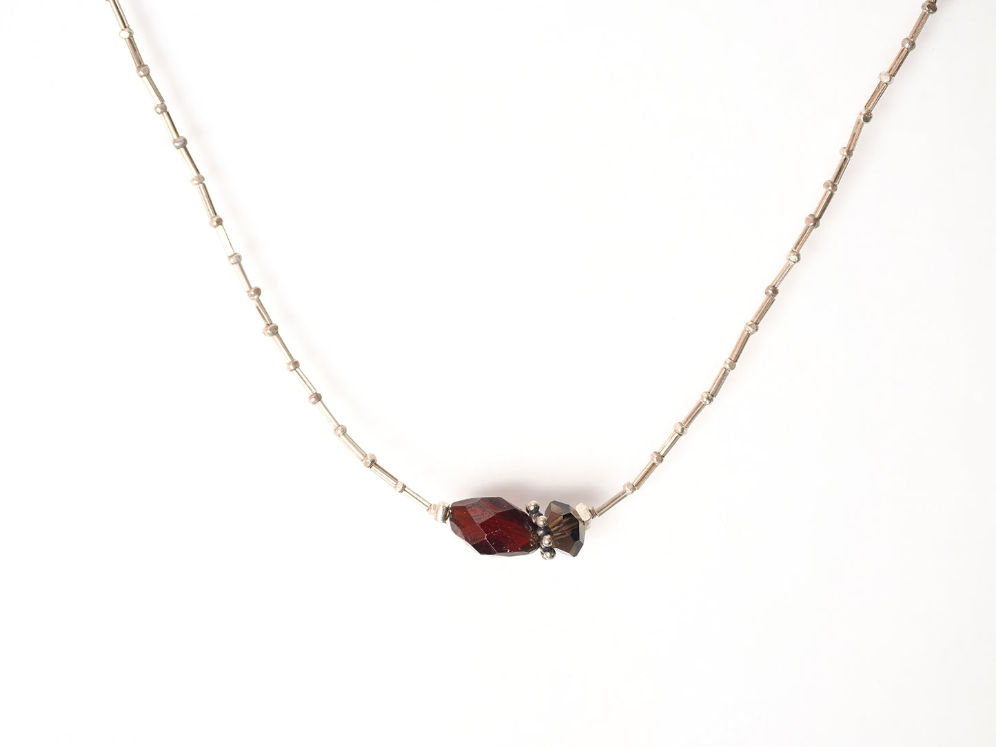 -Garnet・Smoky quartz- silver