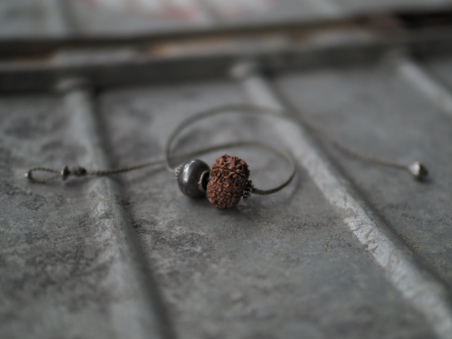 -"11_faces"Rudraksha・India old silver- code necklace