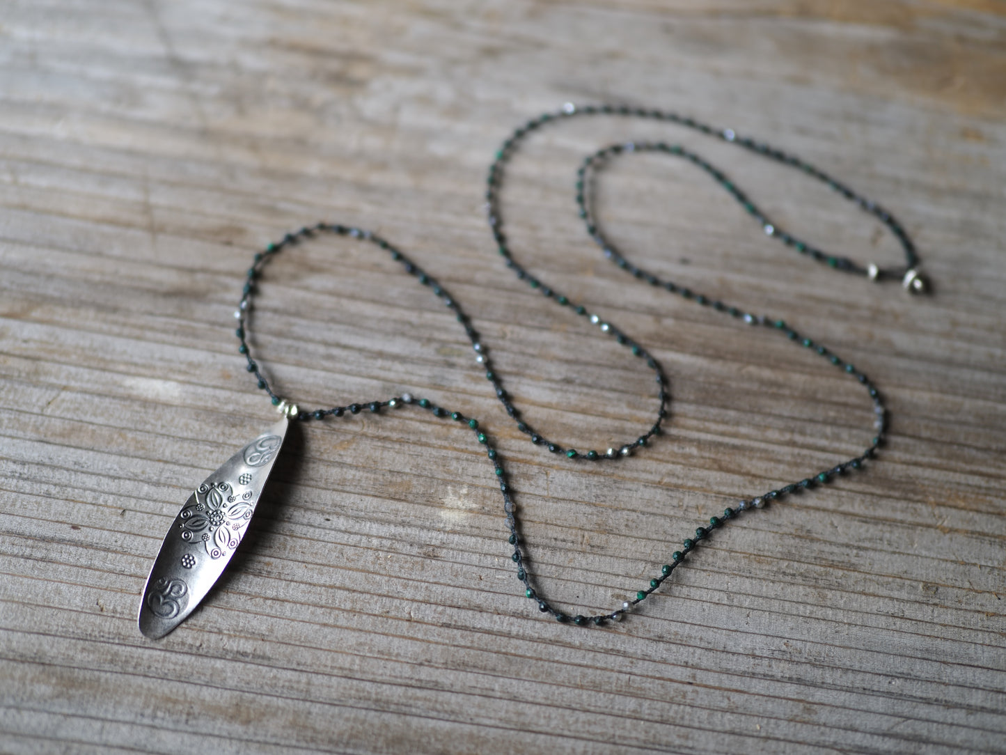 -Karensilver- braid long pendant