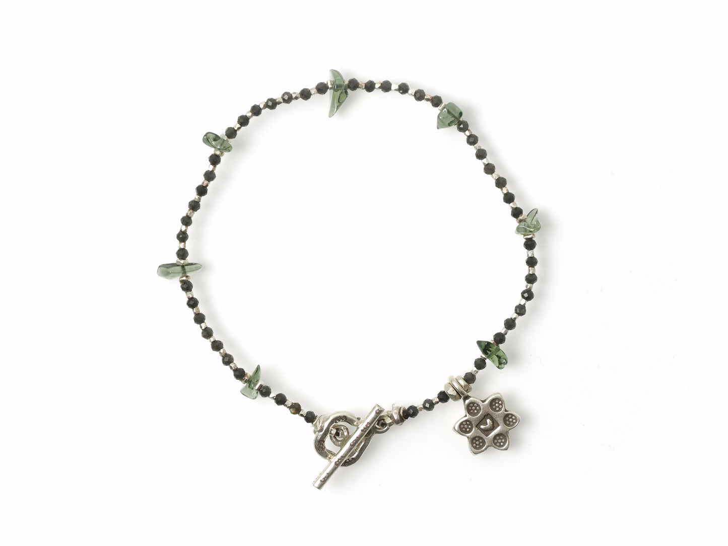 -Moldabite- 'beads line' bracelet