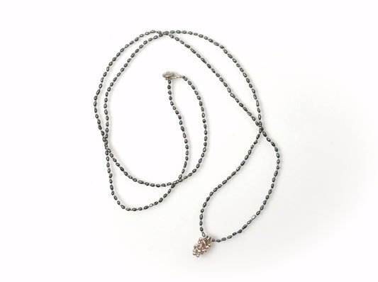 -Karensilver charm- 'beads line' long pendant
