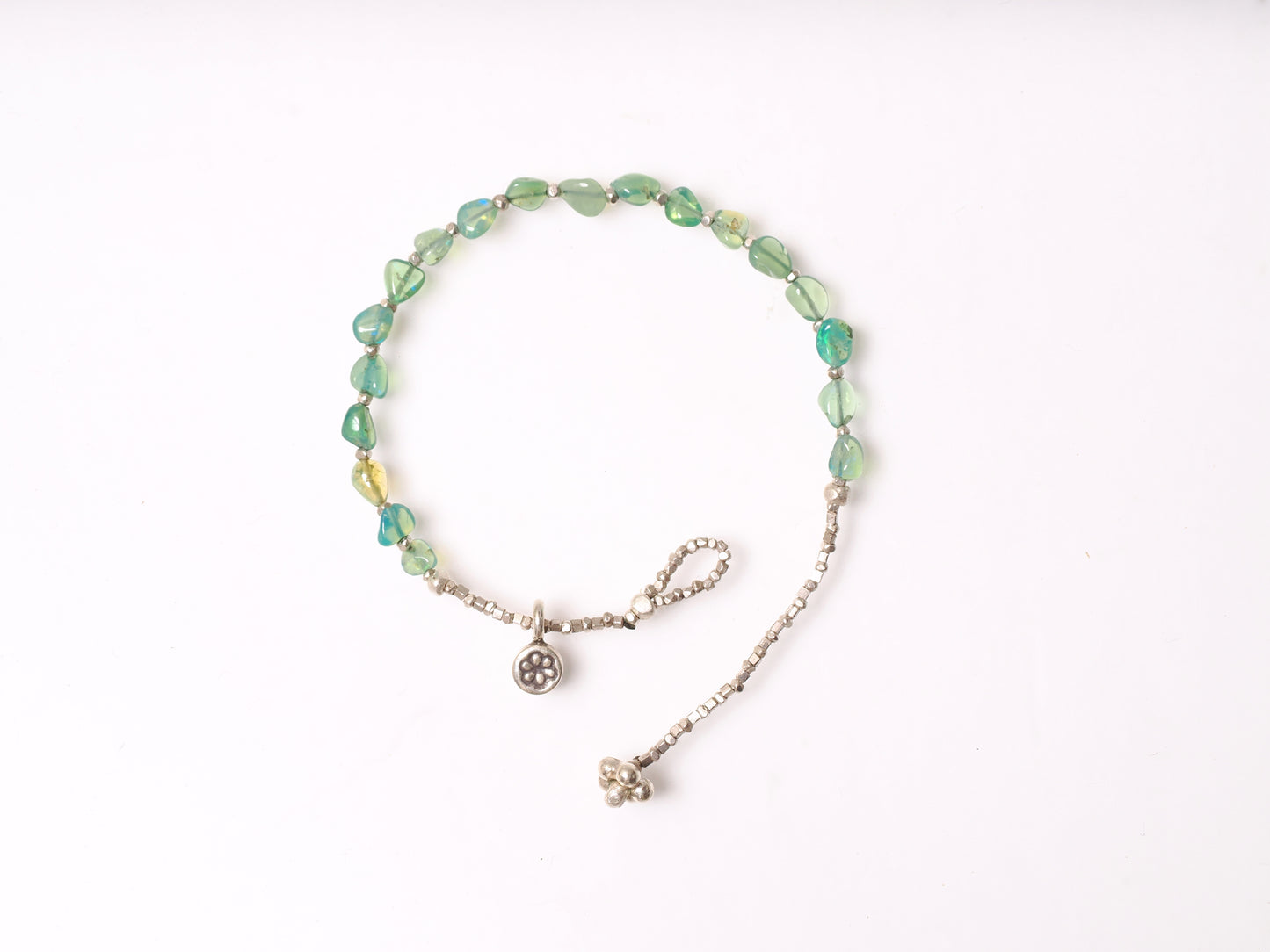 -Green opal- silver bracelet