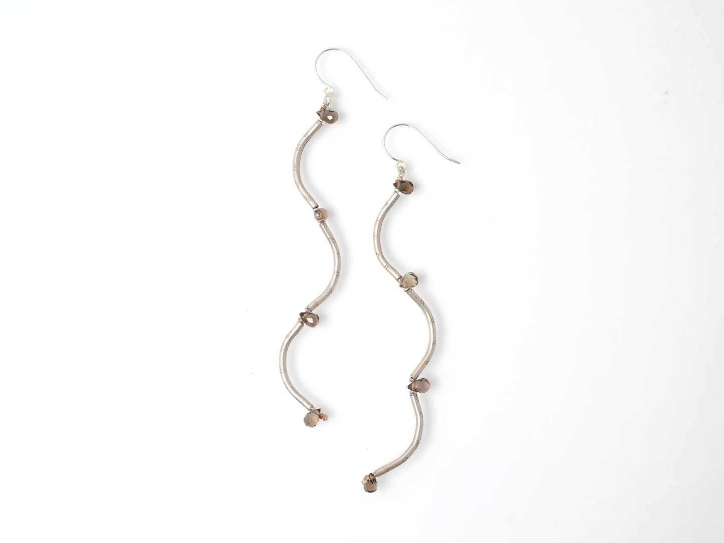 -Karensilver・Smoky quartz- hooks