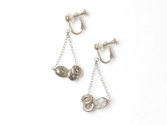 -Tourmaline quartz- chain earring