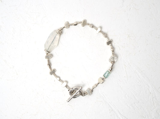 -Andesine labradorate・Herkimer quartz・Emerald- silver