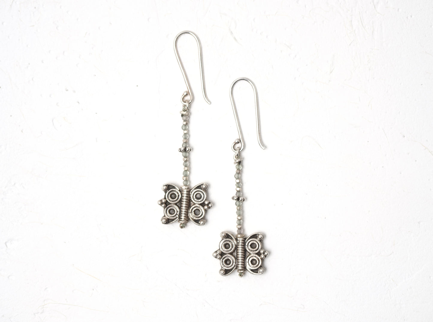 -India silver・green Sapphire- hooks