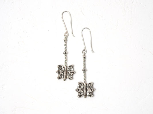 -India silver・green Sapphire- hooks