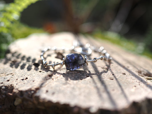 -Iolite- silver bracelet