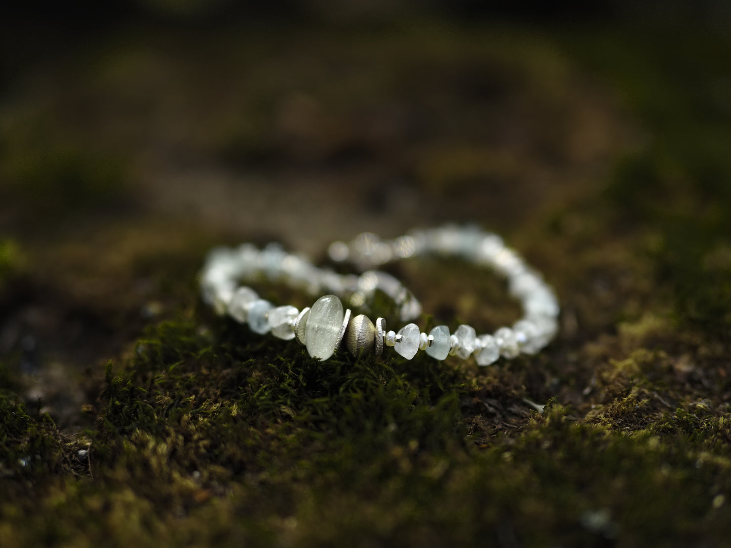 <MTO> -Libyan glass- "moonstone・pearl・silver"