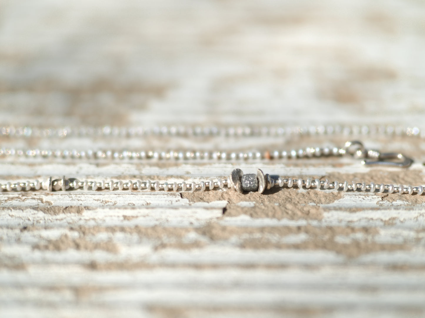-Grey diamond- 'pearl & silver'