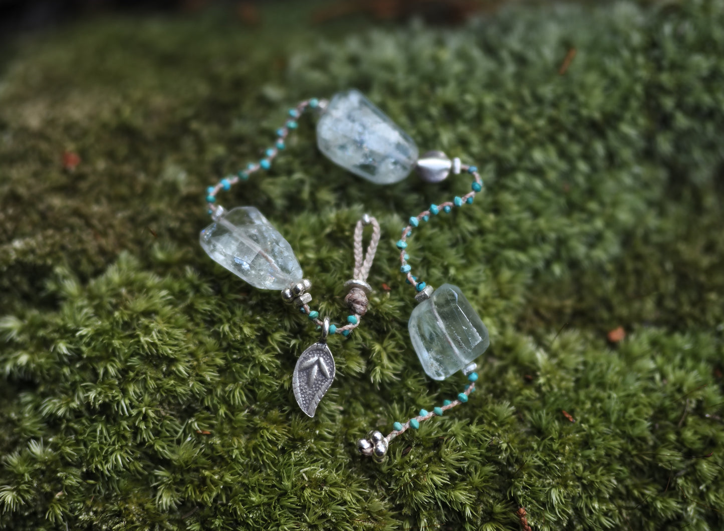 -Aquamarine- turquoise braid