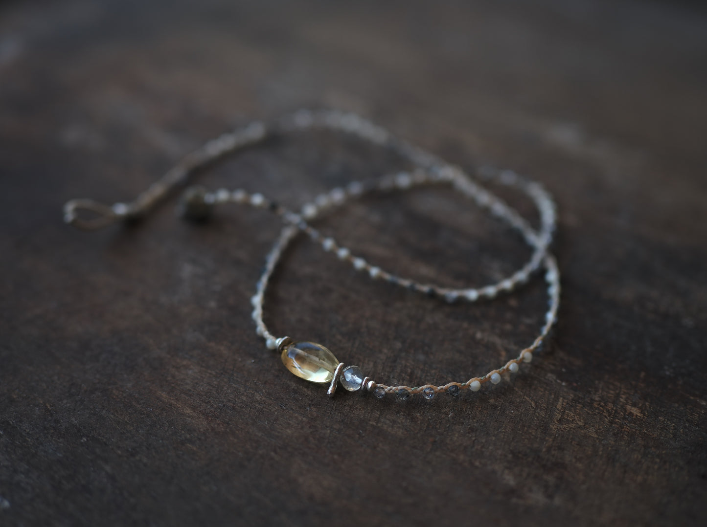 -Citrine・Scapolite- braid choker