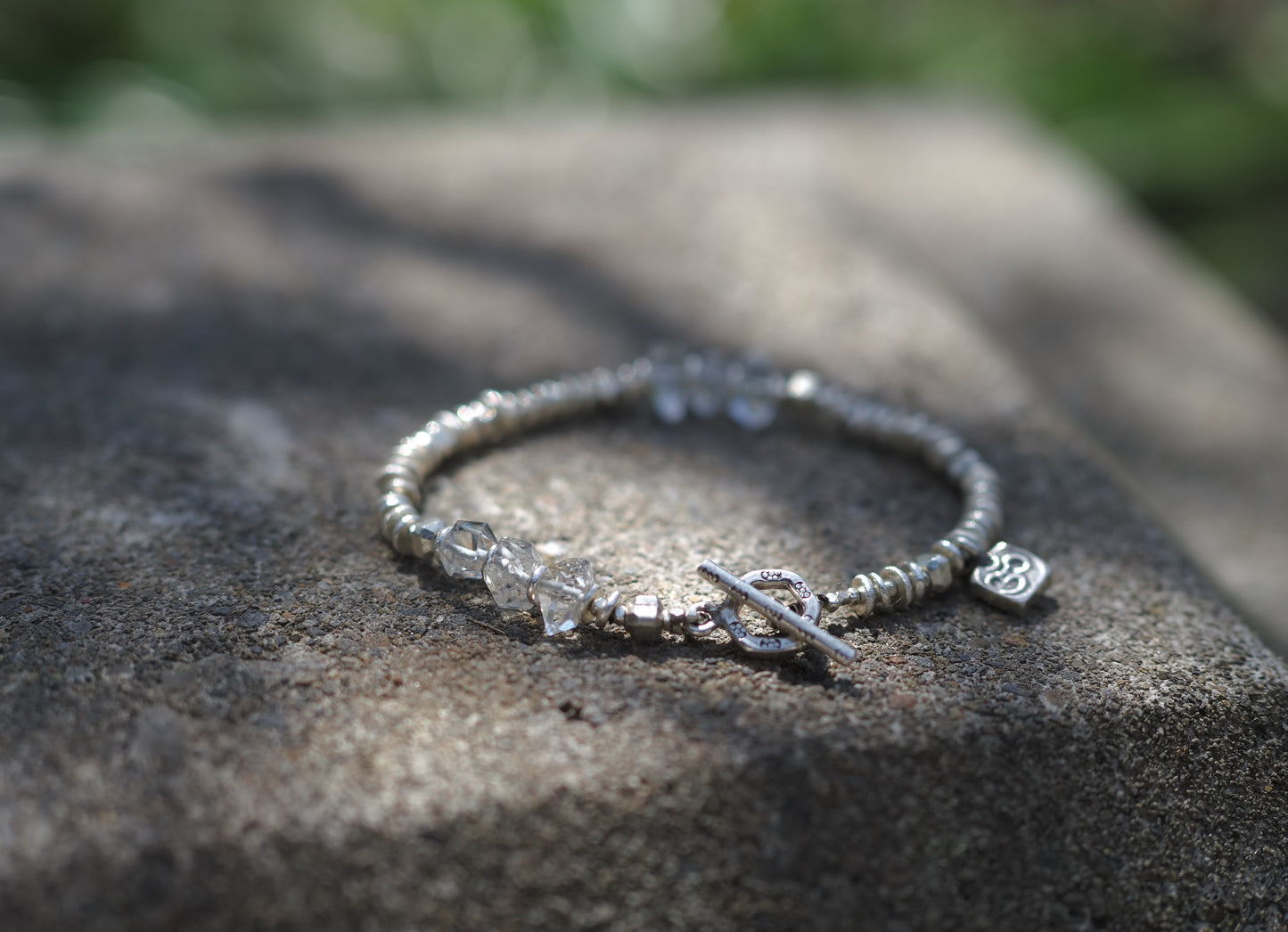 -Herkimer diamond- silver