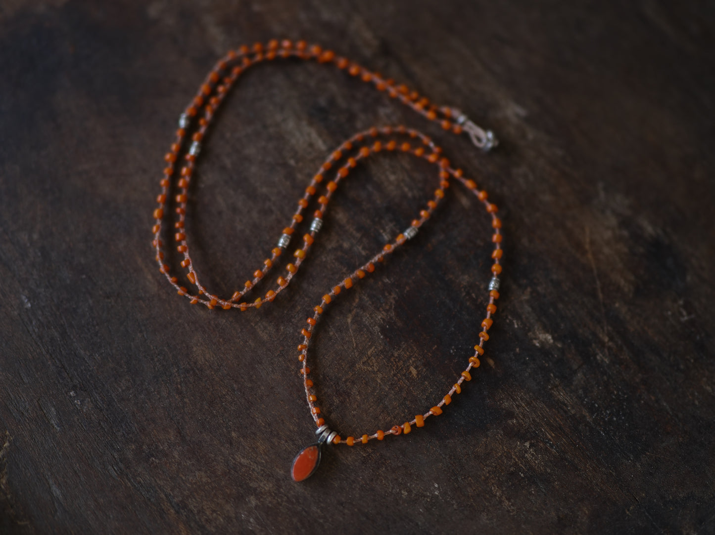 -Coral- 'Bonda beads' braid