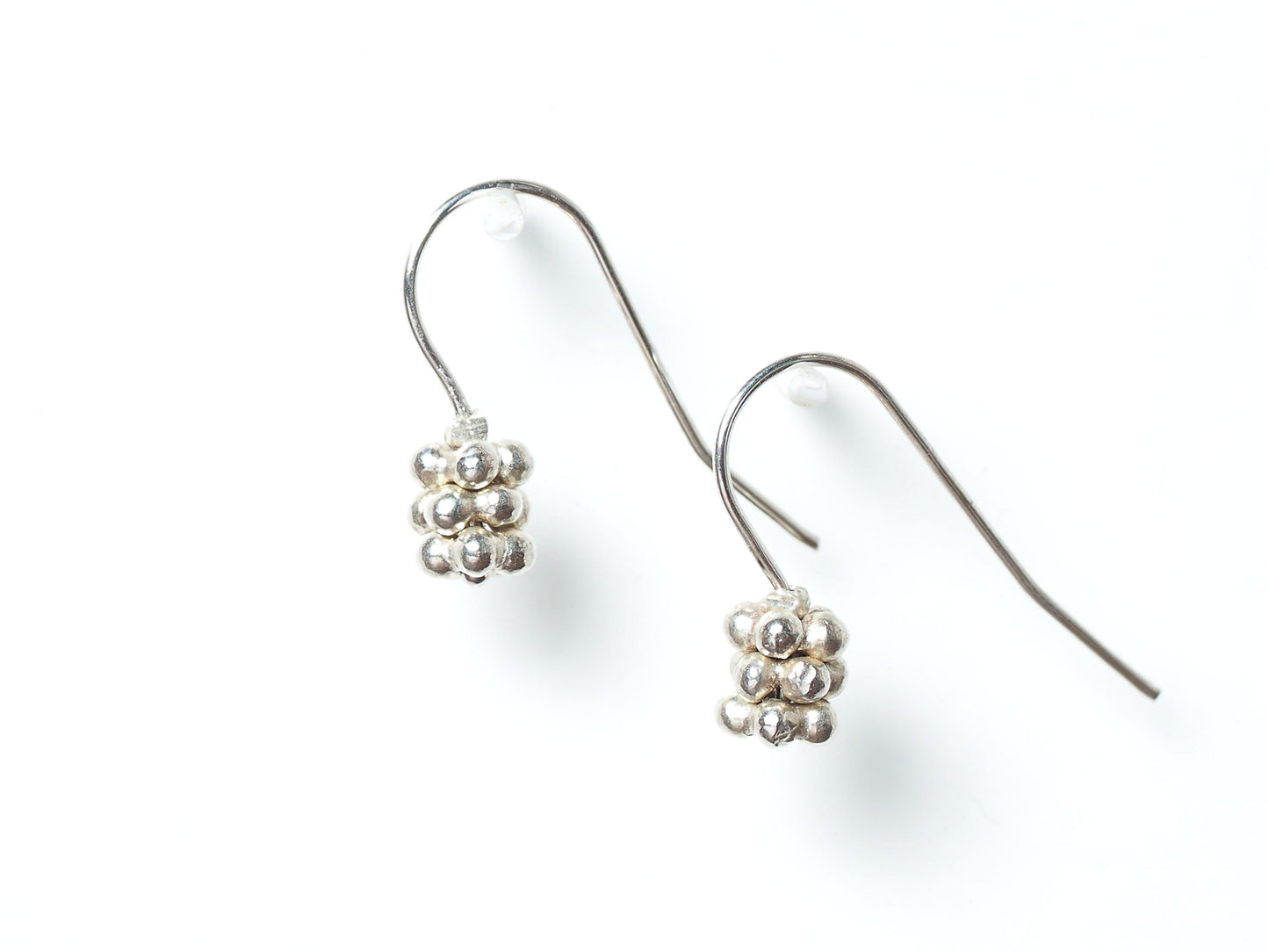 silver corolla earrings 