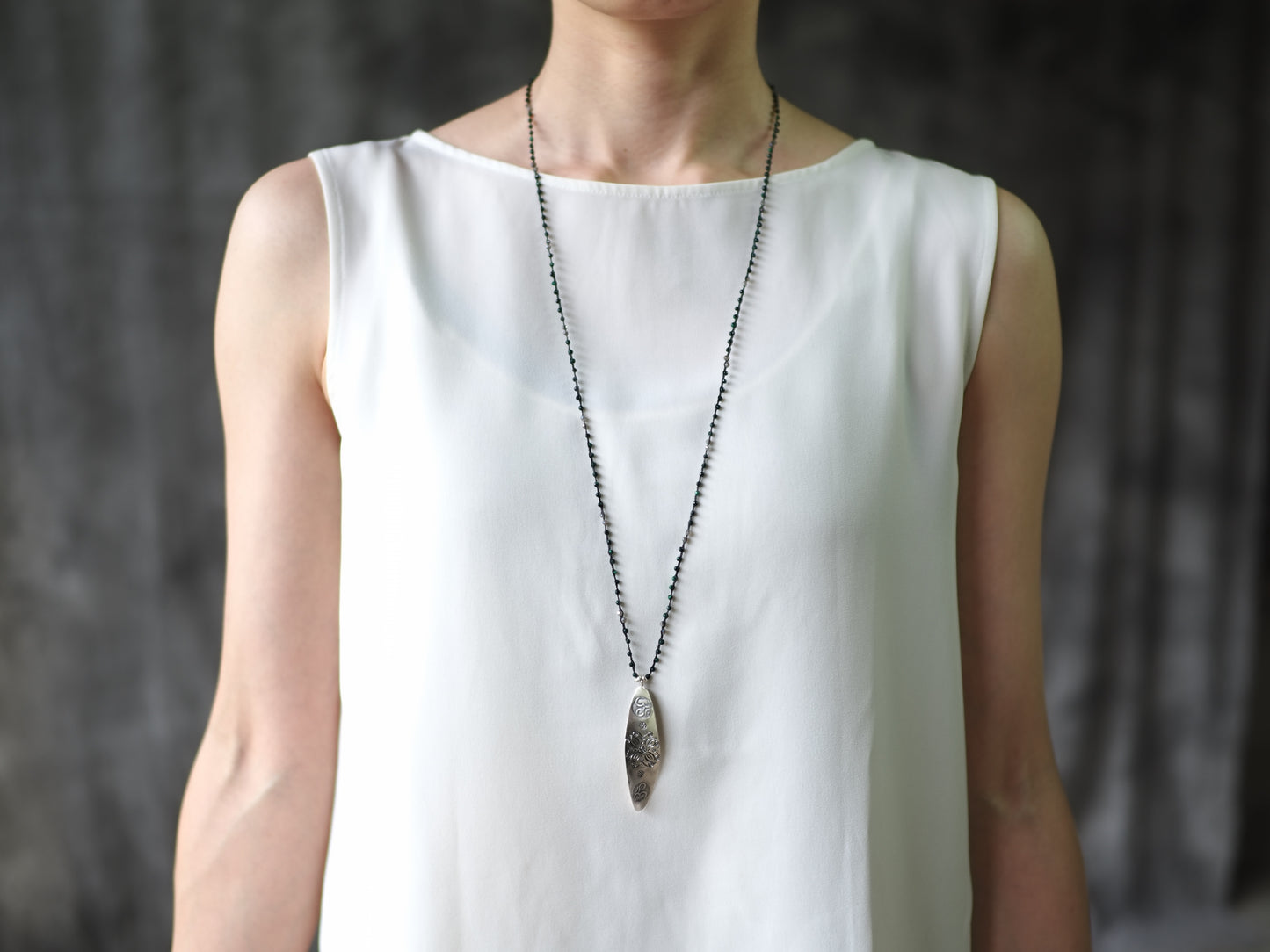 -Karensilver- braid long pendant