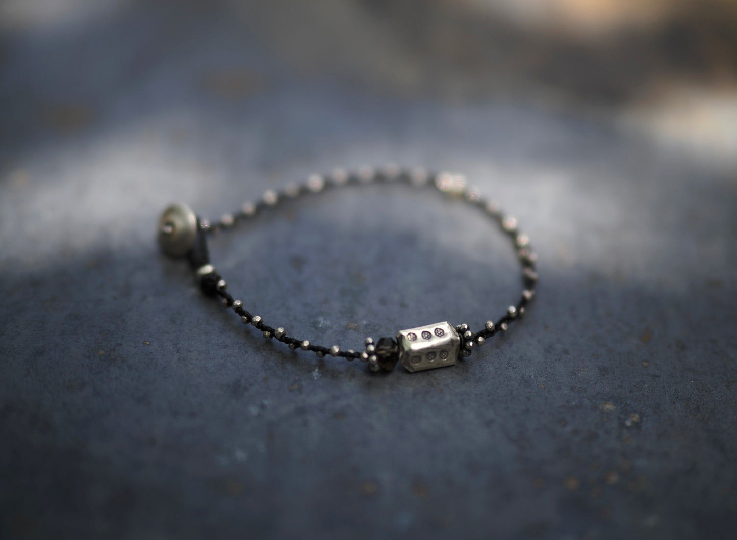 -Karensilver・Smoky quartz- braid