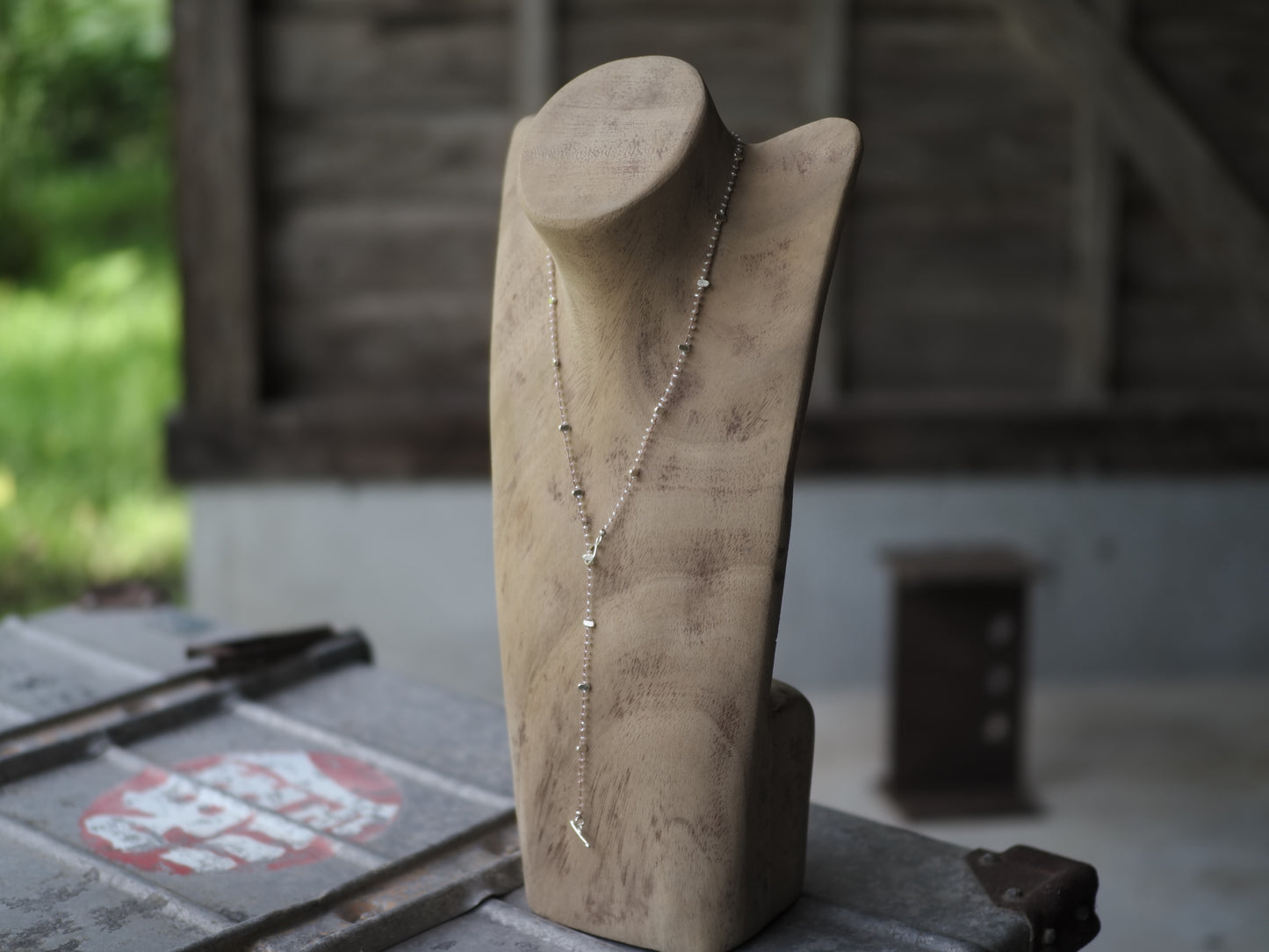 -Pearl- braid mantel necklace