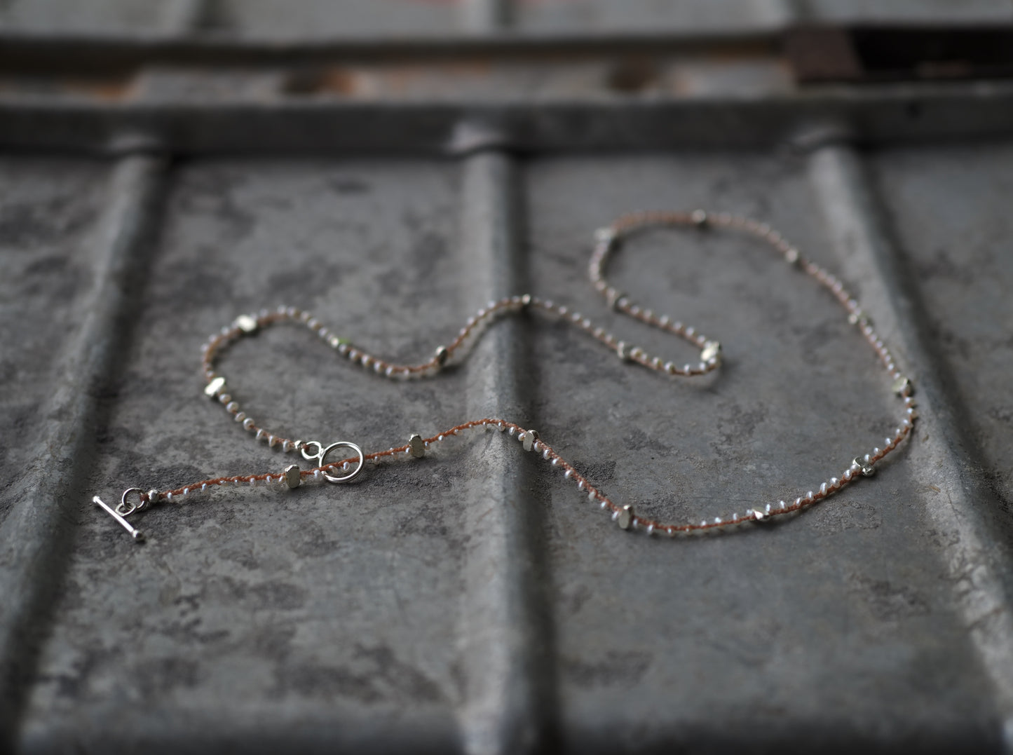 -Pearl- braid mantel necklace