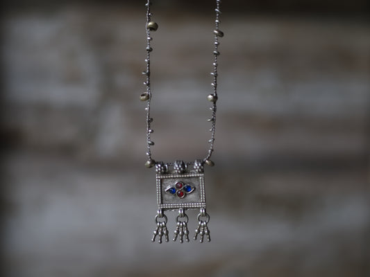 -Rajasthan silver- ''afgan silver' braid pendant