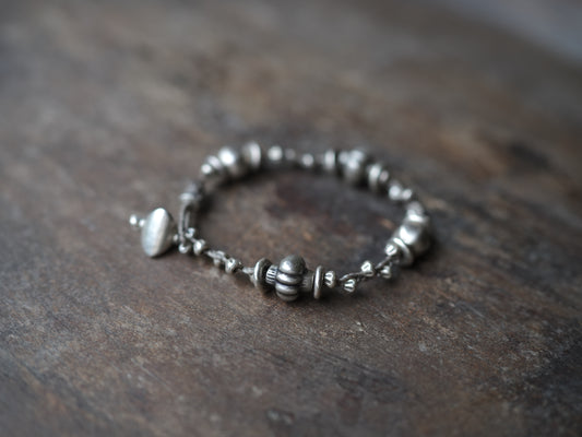 -India old silver・Karensilver- braid bracelet