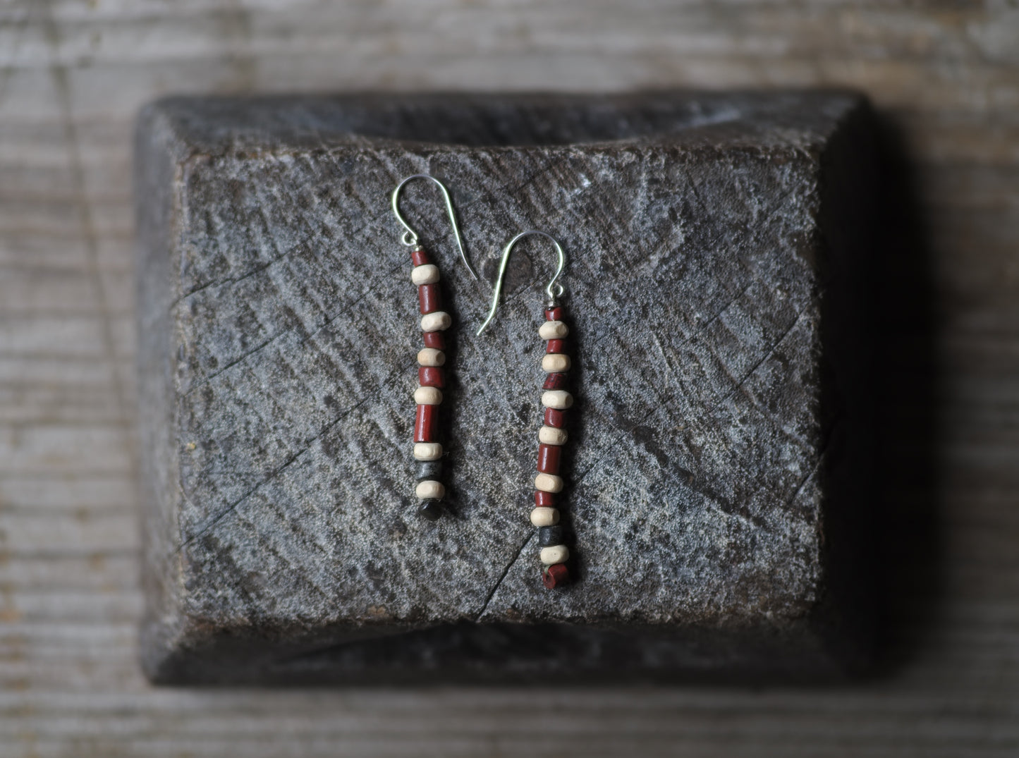 -Tribal beads・Tulsi beads- long line_hooks
