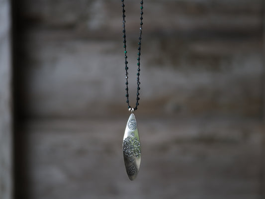 -Karensilver- braid long pendant