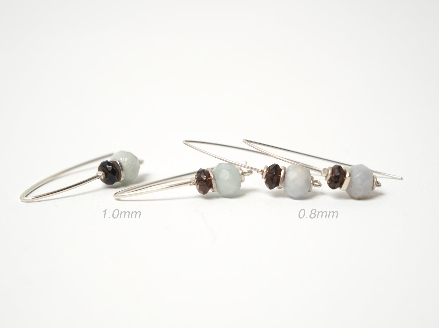-Jade・Smoky quartz- marquise pierce