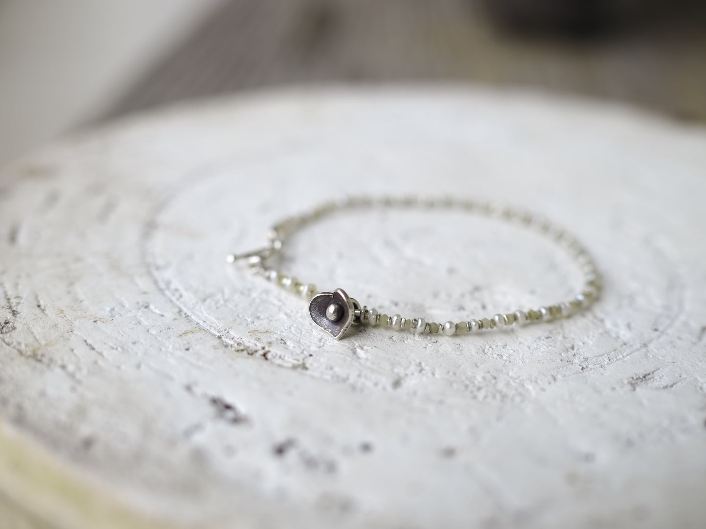 -pearl・jade- 'beads line' bracelet