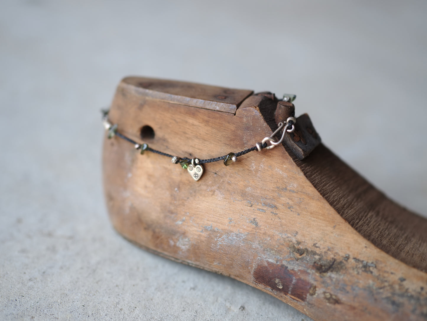 -Moldavite・Karensilver- code anklet