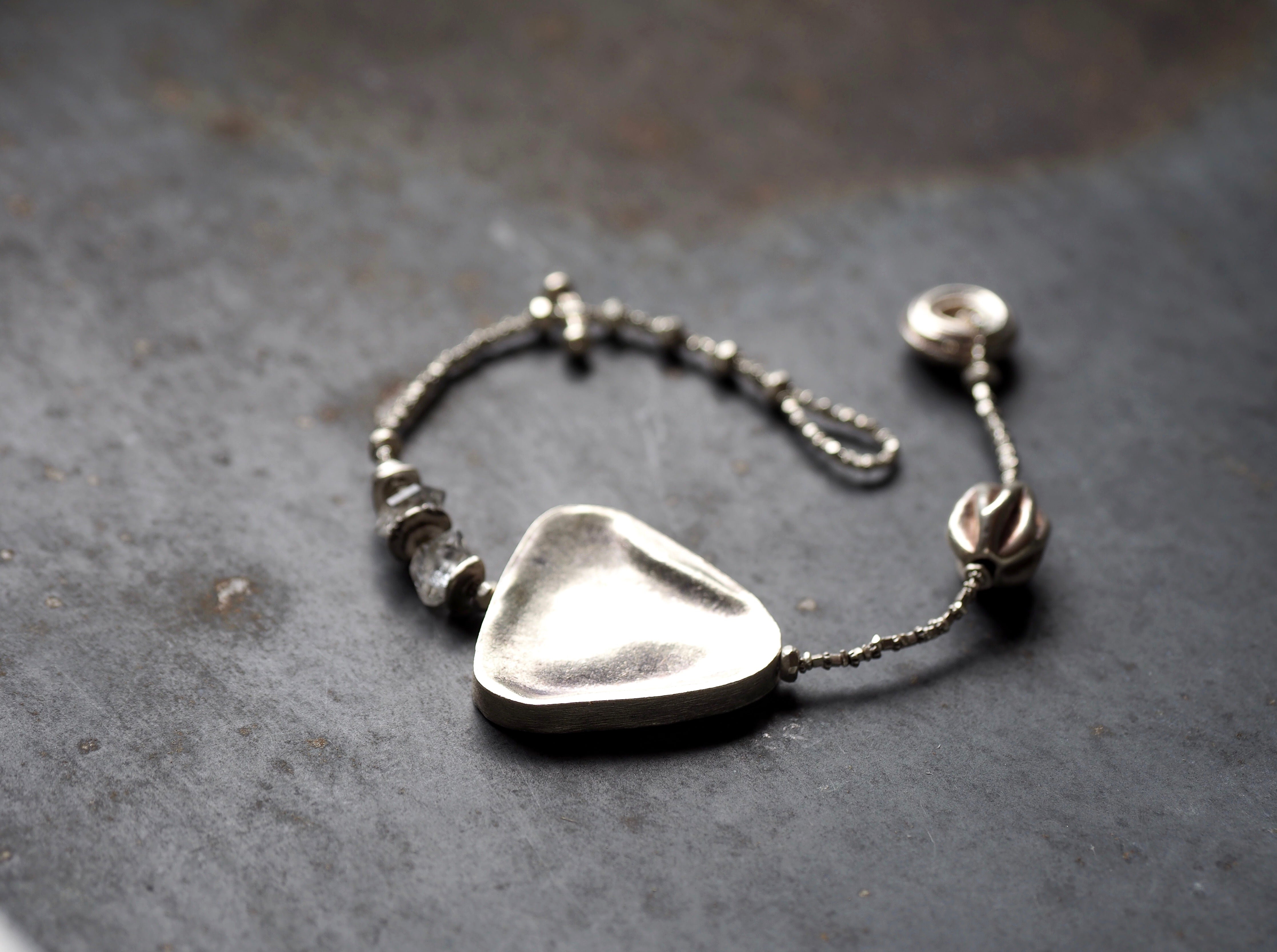 Triangle silver・Herkimer diamond- silver bracelet – K A L P A