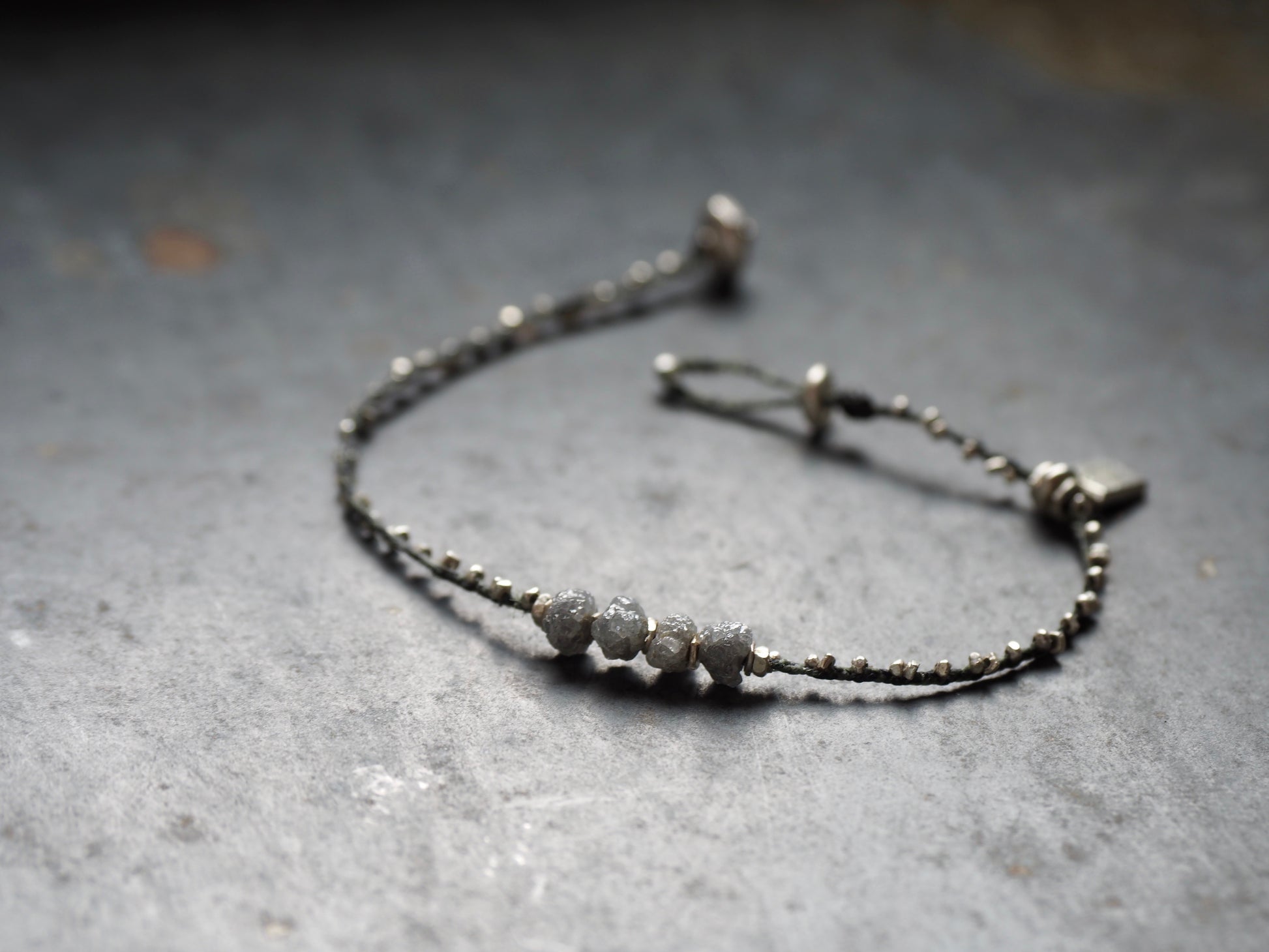 -Rough diamond- braid bracelet