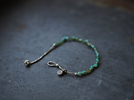 -Green opal- silver bracelet