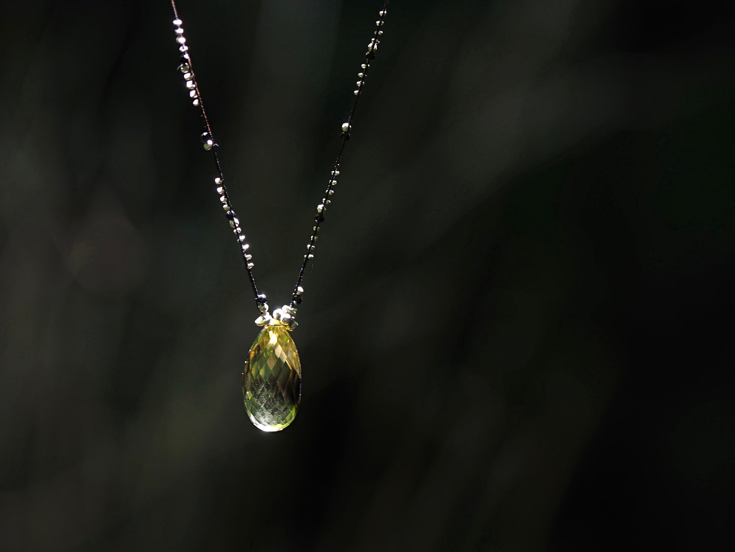 'by color' lemon quartz braid necklace