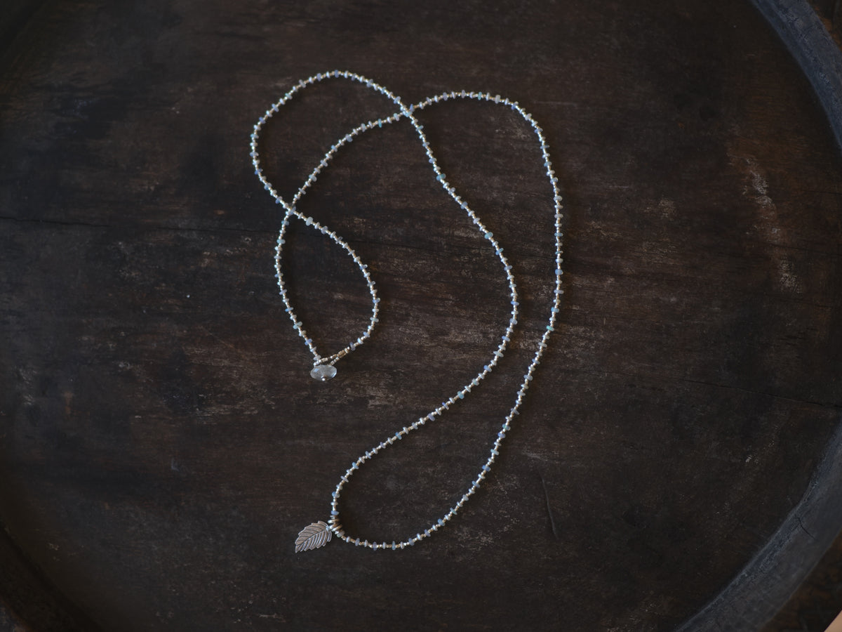 -opal・pearl- 'beads line' necklace