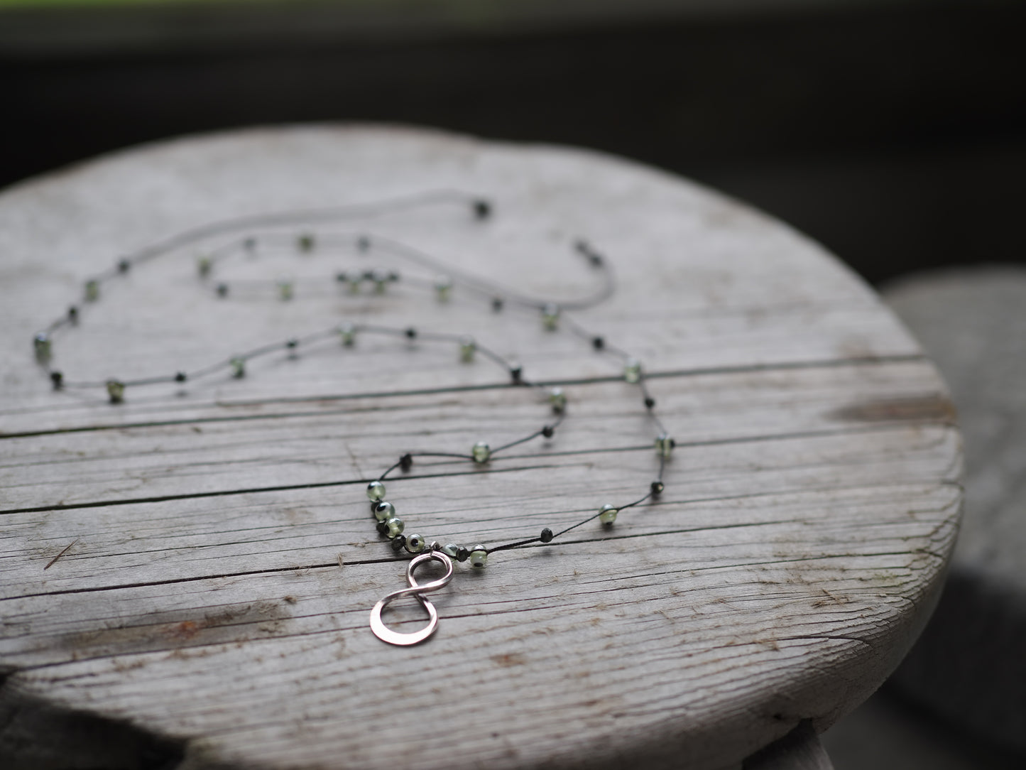 -Figure eight- 'silver・eye beads' braid long