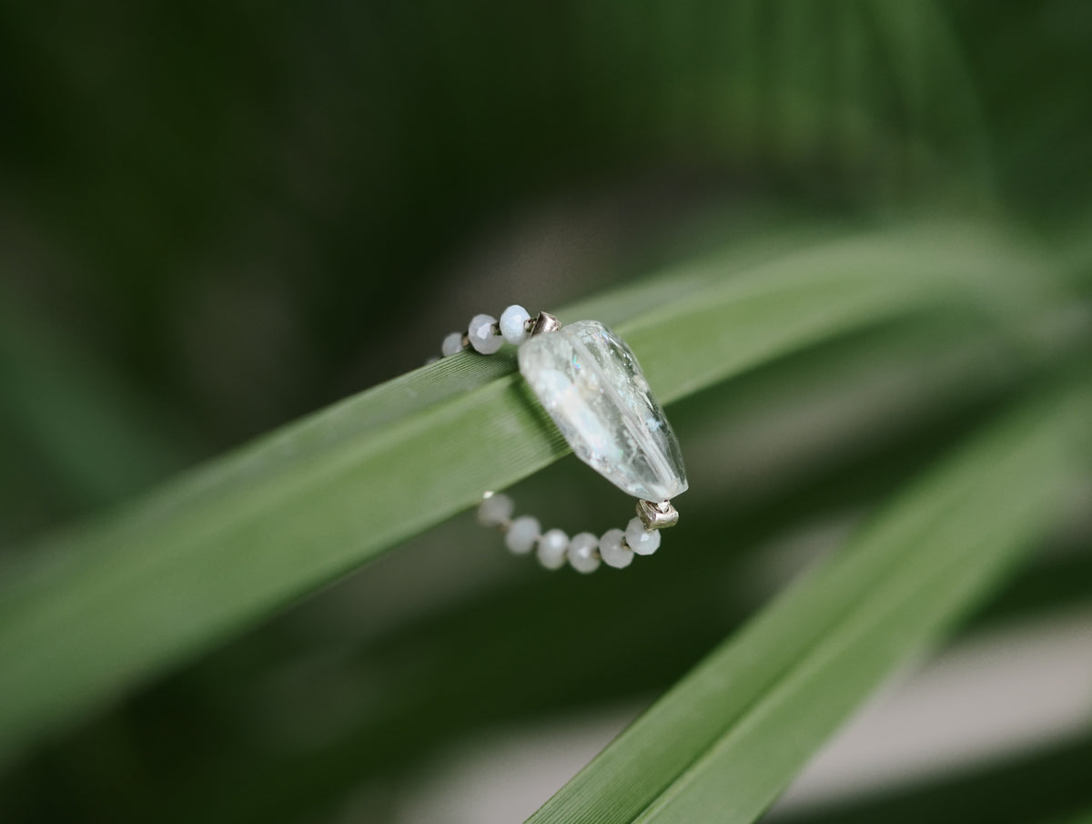 アクアマリン×翡翠リング