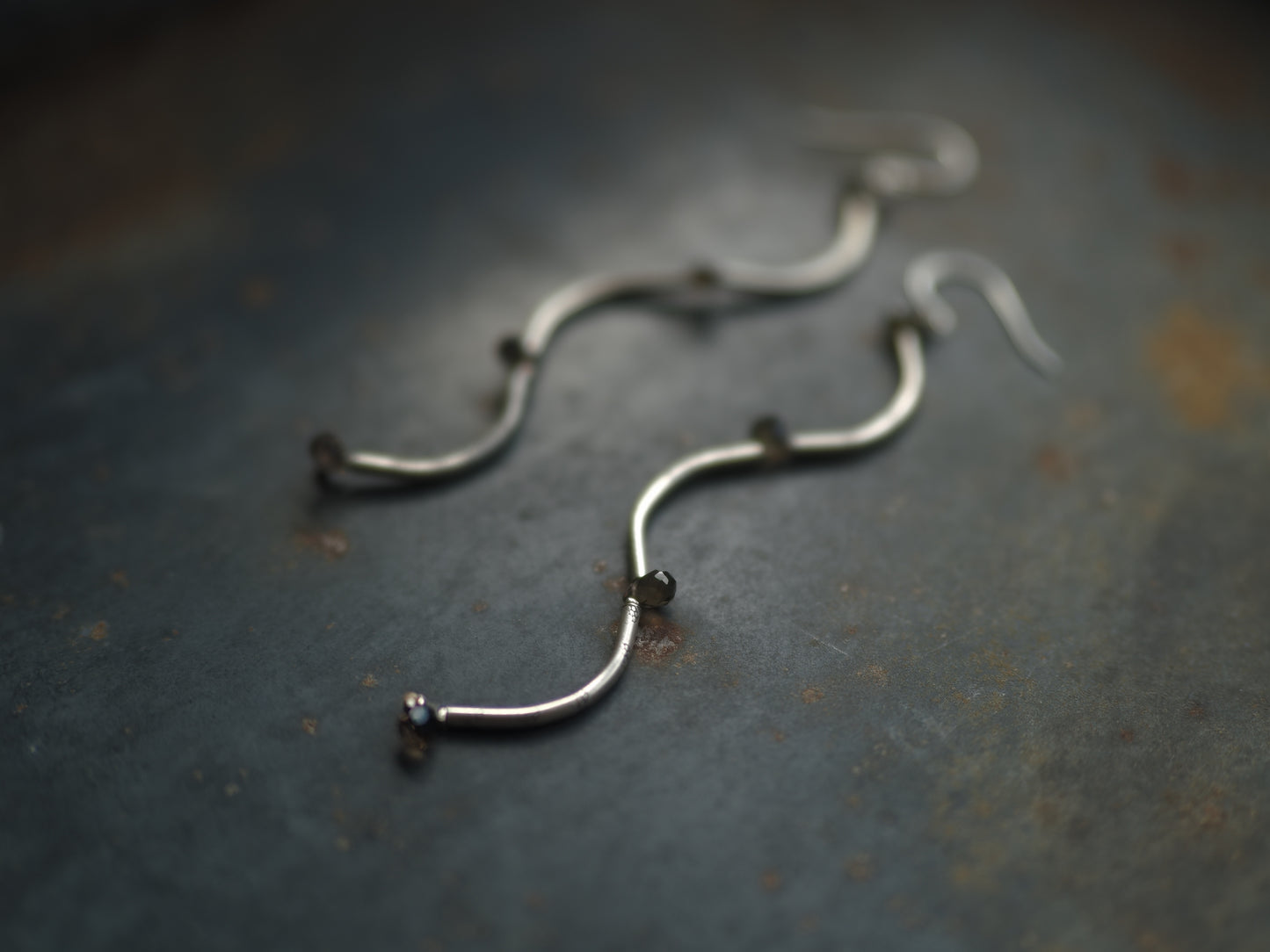 -Karensilver・Smoky quartz- hooks