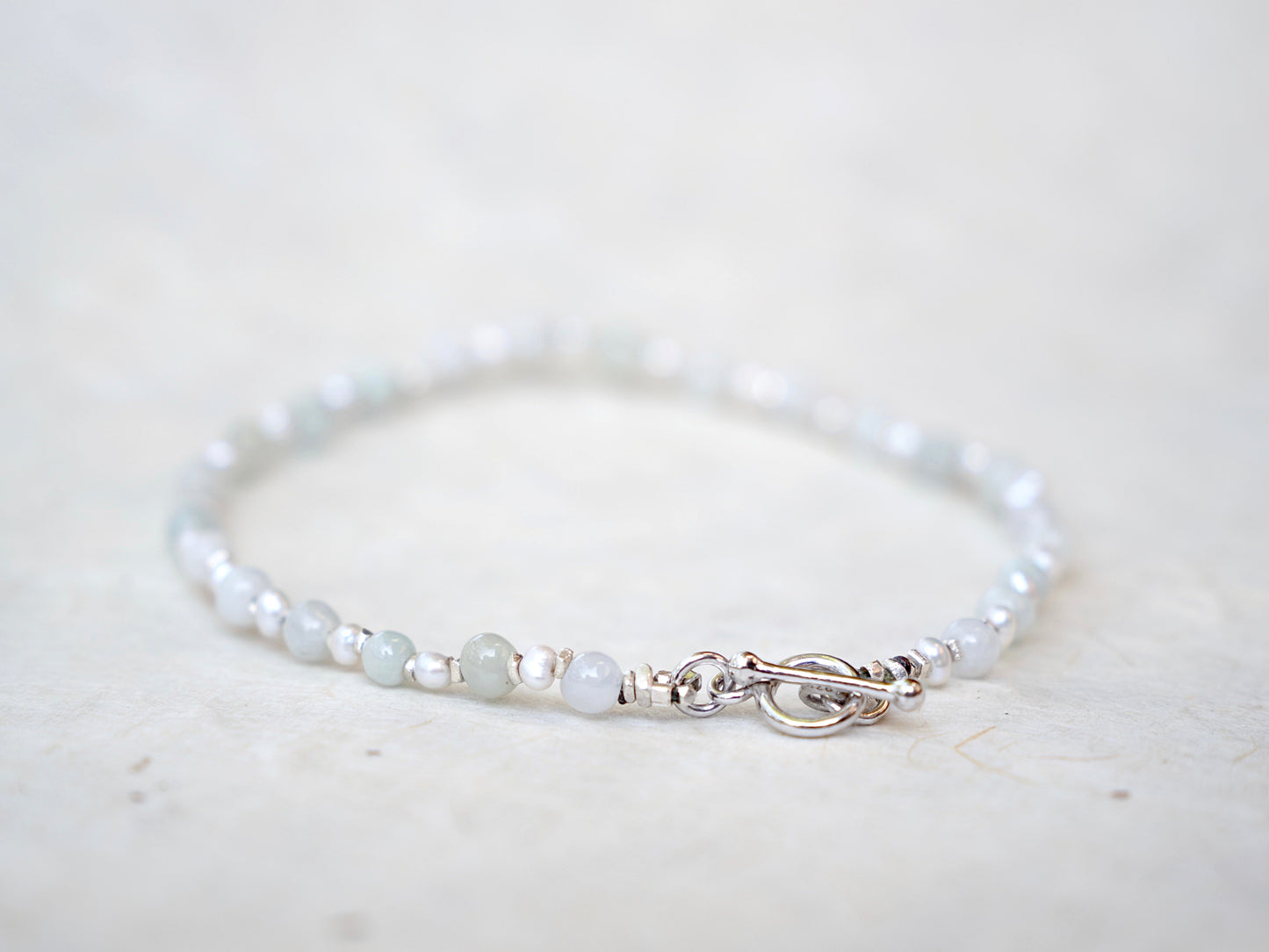 -Jade・Pearl・Silver- bracelet