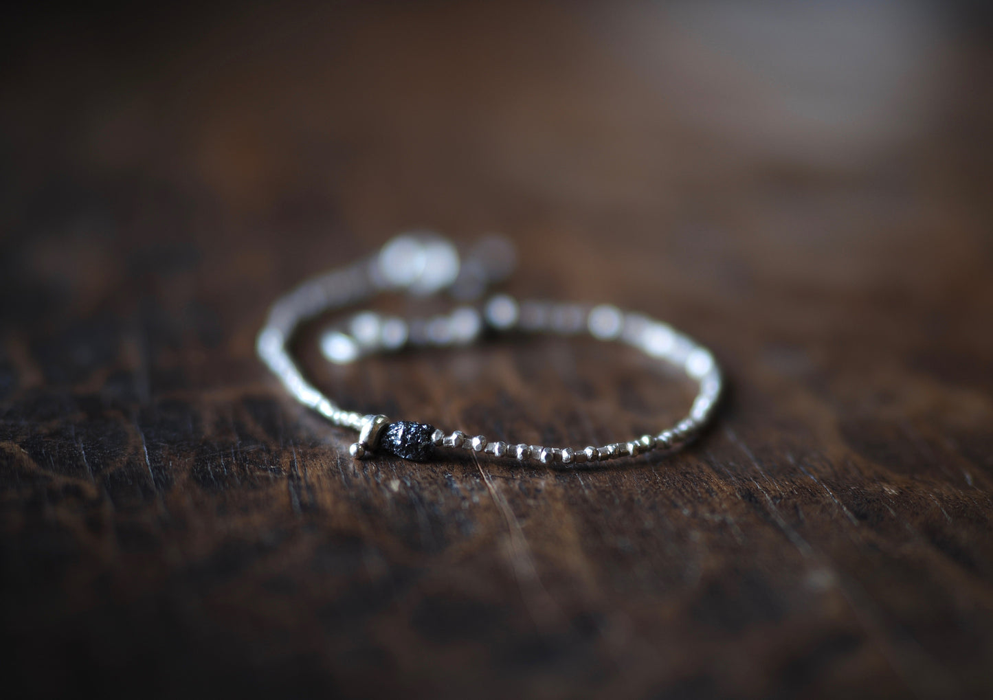 -Black diamond- silver bracelet