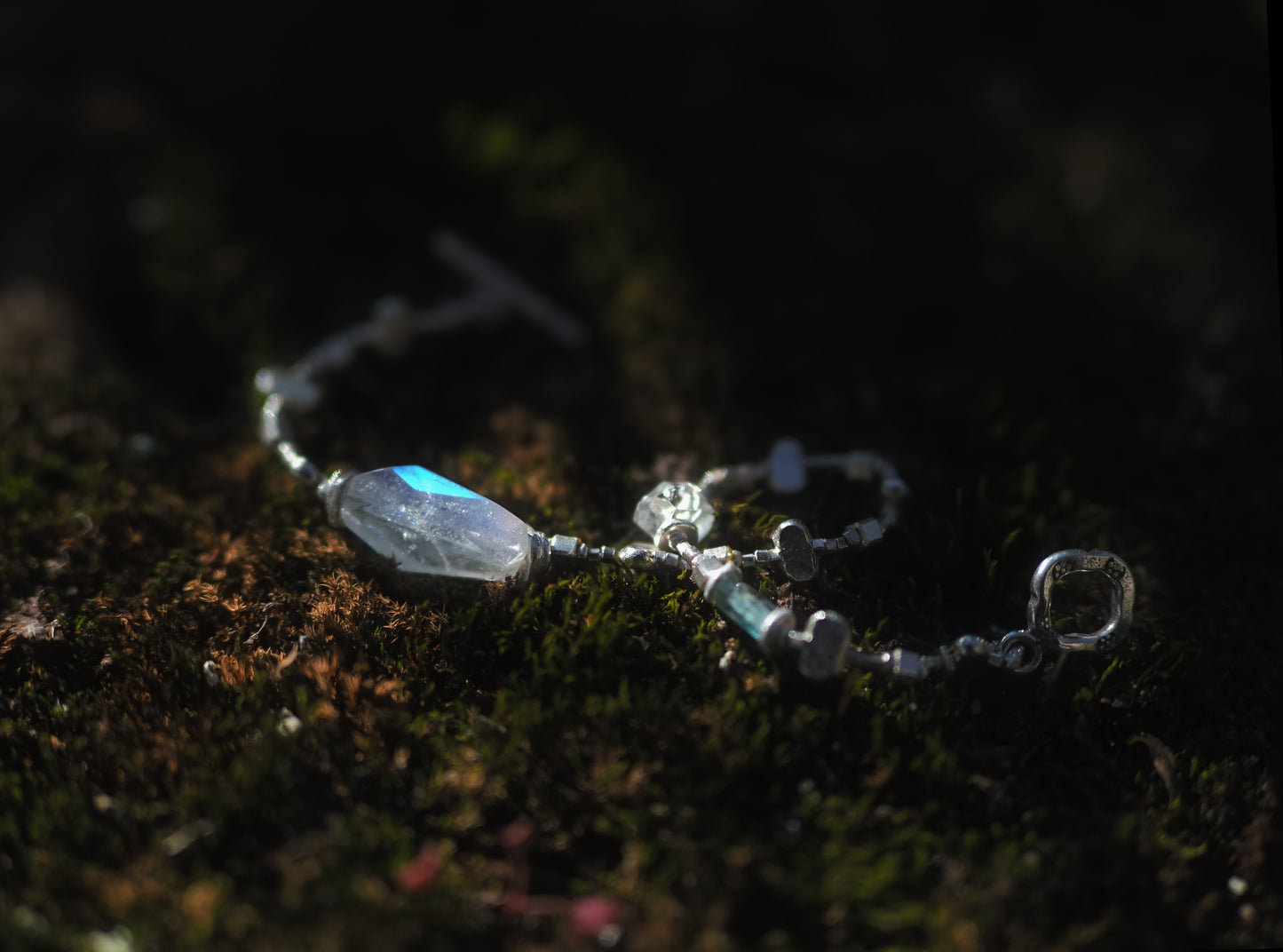 -Andesine labradorate・Herkimer quartz・Emerald- silver