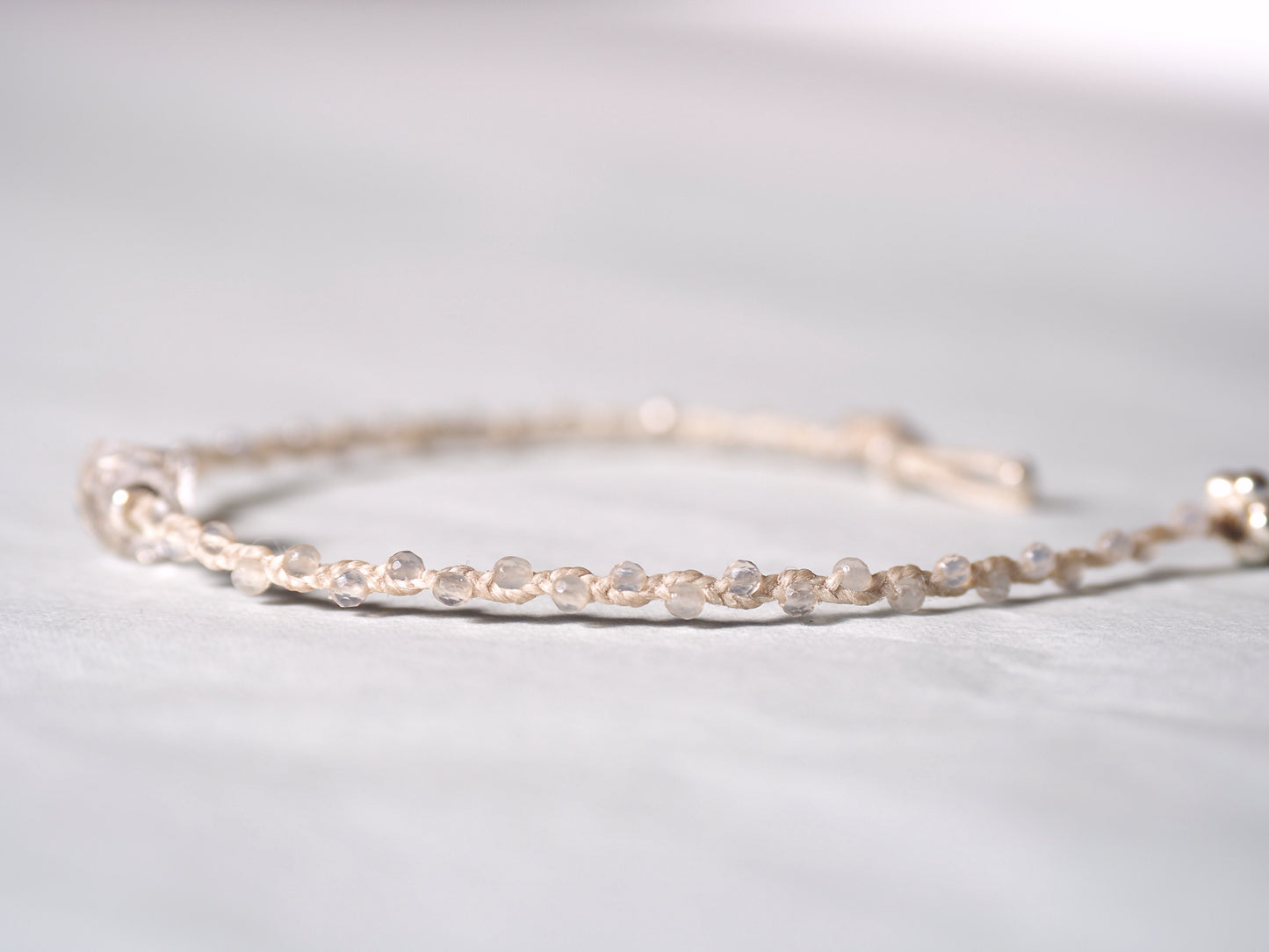 -Herkimer diamond- braid bracelet