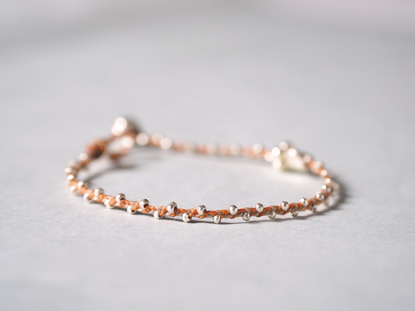 Silver braid bracelet 'Orange'