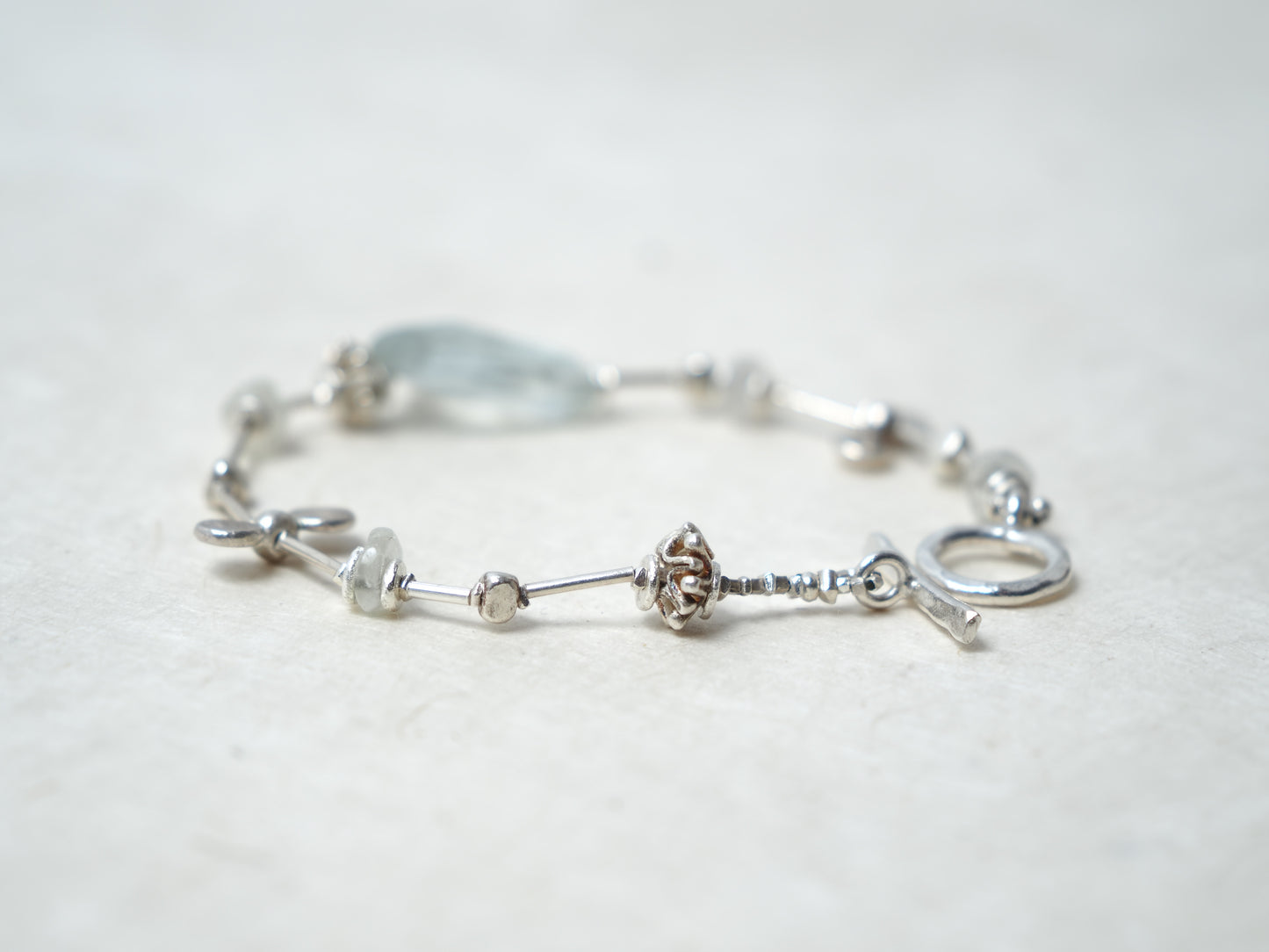 -Aquamarine- "moonstone・silver"