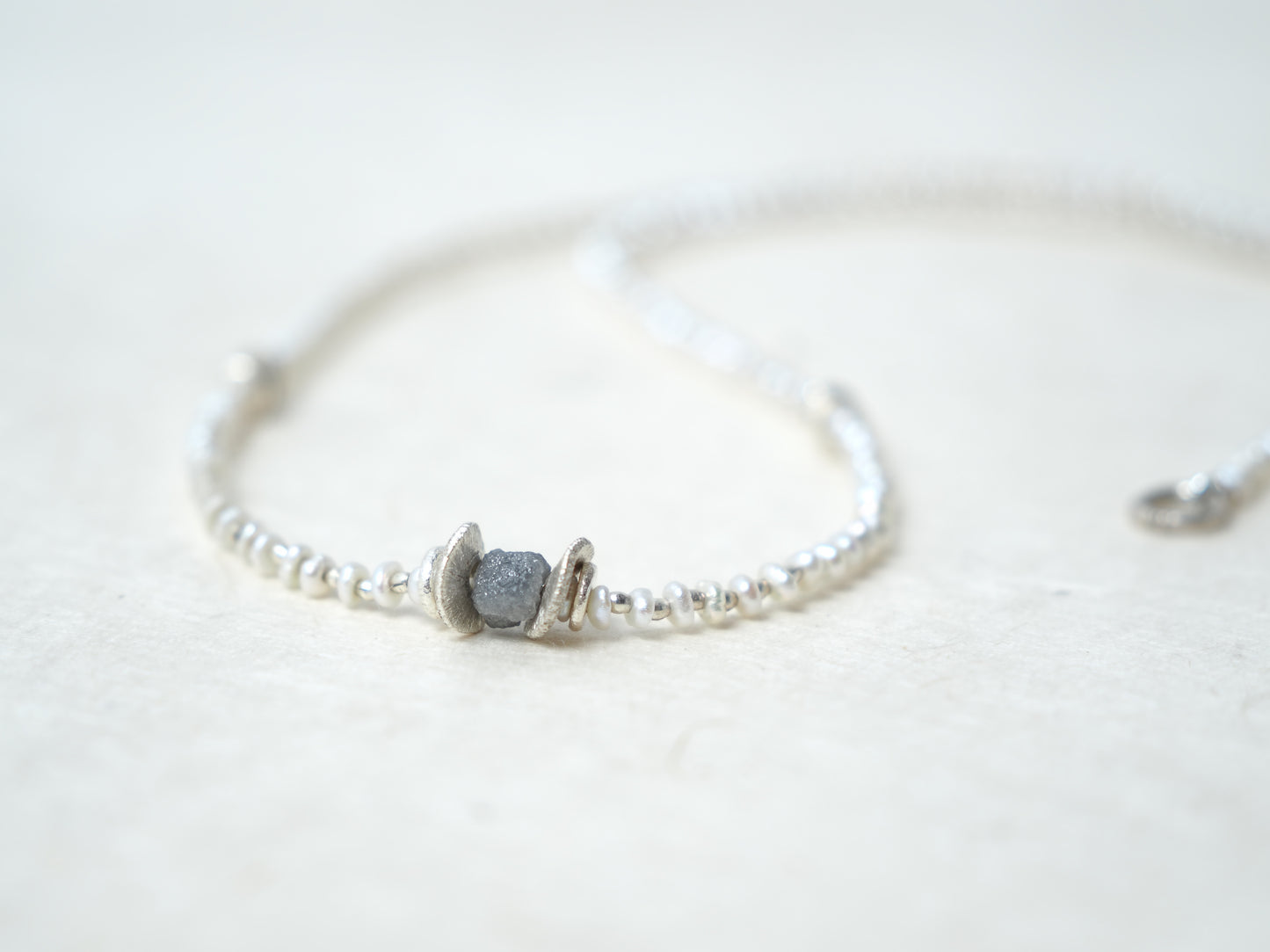 -Grey diamond- 'pearl & silver'