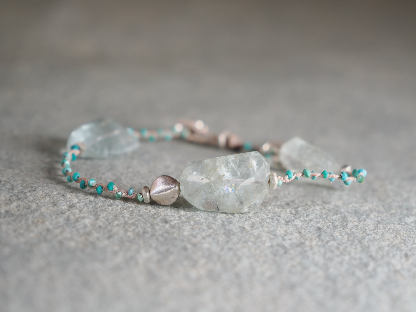 -Aquamarine- turquoise braid